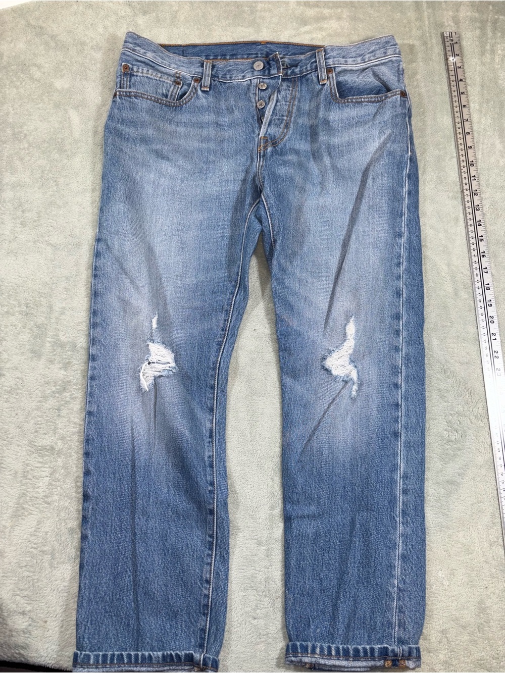 Levi's 501 Original Fit Distressed Button Fly Jeans W30 L28